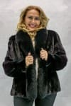 W3 black ranch letout female mink 25 jacket with black fox trim2