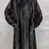 W41 black ranch mink tail chevron design 52 coat with black fox tuxedo trim2 e1480092603896