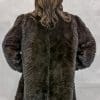W42 natural brown mink tail chevron design 34 coat with full mink shawl style collar and trim3