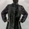 W43 black ranch mink tail cheveron design 34 coat with full mink shawl style collar and trim3