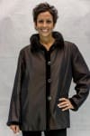 W49 brown sheared letout mink 28 jack with grooving detail reverses to brown taffeta silk2