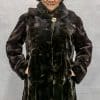 W52 brown sheared mink sections 36 with natrual lunaraine mink trim with detachable hood2