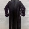 W57 black letout sheared mink 49 coat with blackglama ranch mink collar and turn back cuffs and grooving design3