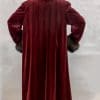 W58 burgundy sheared letout mink 52 coat with natural sable collar and cuffs3