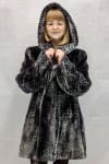 W60 charcoal snow top 32 sheared beaver parka with laser grooving detail2