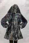 W60 charcoal snow top 32 sheared beaver parka with laser grooving detail3