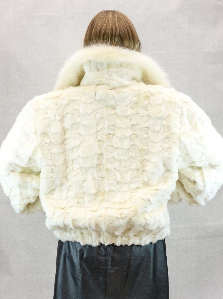 W63 natural oyster white diamond cut mink sections 24 zip jacket with shadow fox collar3