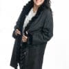 Black 36 dyed Sheared Sculptured Mink Stroller with Long Hair Mink Whip Stitch reverses to taffeta silk2