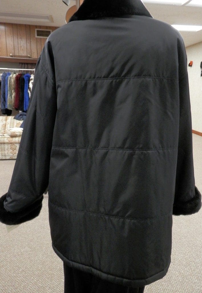 Black Nylon Jacket with Nutria and Removable Rabbit Liner2