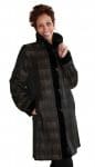 Black Sheared Oval Mink 36 Sections Coat with Detachable Mink Hood Reverses to Plaid Taffeta Silk4 1 e1490211703955