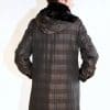 Black Sheared Oval Mink 36 Sections Coat with Detachable Mink Hood Reverses to Plaid Taffeta Silk5