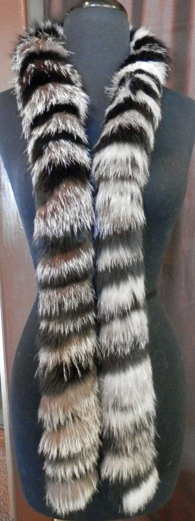 Black and Indigo silver fox scarf1