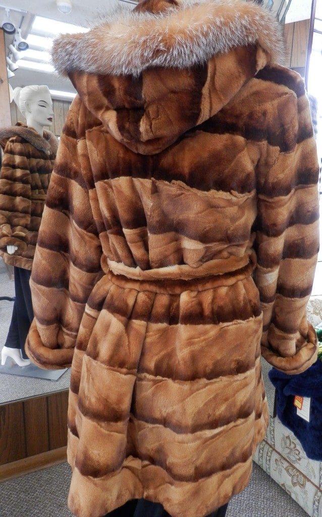 Demi Buff Mink Sections Parka Reverses to silk6