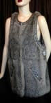 Natural Gray Rabbit 30” Vest with Jeweled Detail2