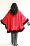 Red Cashmere 34 Cape with Black dyed Fox Trim3