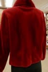 Scarlet Red Sheared Mink Letout 22 Mink Zip Jacket with Long Hair Mink Collar4