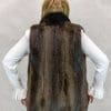 W92 Natural Chestnut Long Hair 26 Beaver Zip Vest with Brown Sheared Beaver3