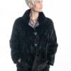 black 25 sheared diamond cut mink jacket1