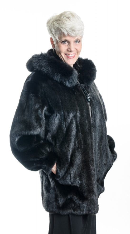 black 30 ranch letout female mink zip jacket with detachable hood1 e1483158925453