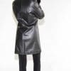 black 35 lamb nappa leather shaped parka stroller with black dyed fox trim on hood and cuffs2