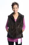 brown dyed 24 plucked mink vest reverses to brown lamb nappa leather1