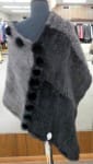 knitted mink poncho black and gray5