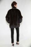 natural 30 brown mahogany letout female mink zip jacket with detachable hood with crystal fox trim3