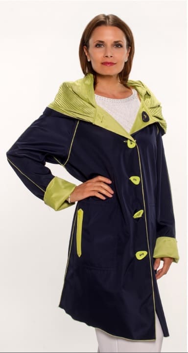 raincoat navy and green