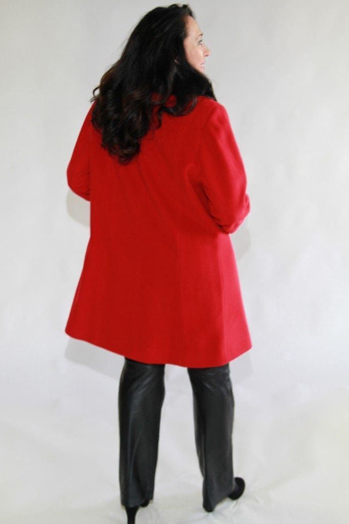 red cashmere and wool 35 jacket with black fox collar5