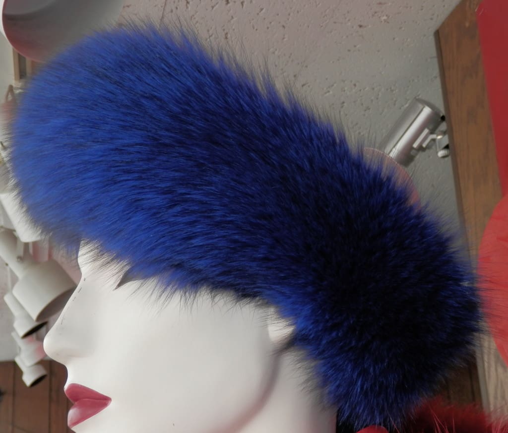 blue dyed fox headband1