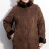 gallery chocolate faux shearling coat with detachable hood product 3 2556442 991531219