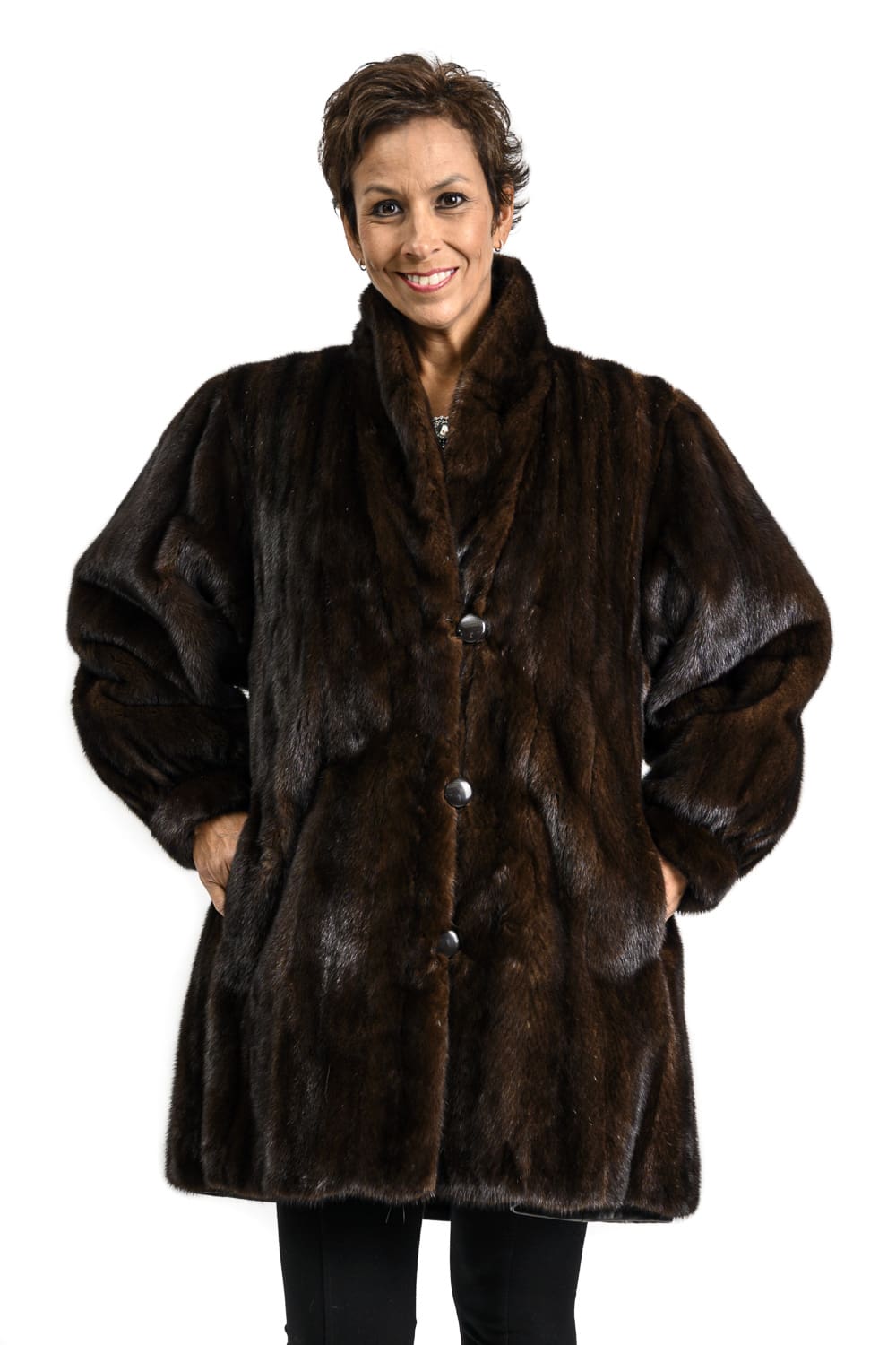 W91 2 Reversible Mink Fur to Lamb Leather Jacket