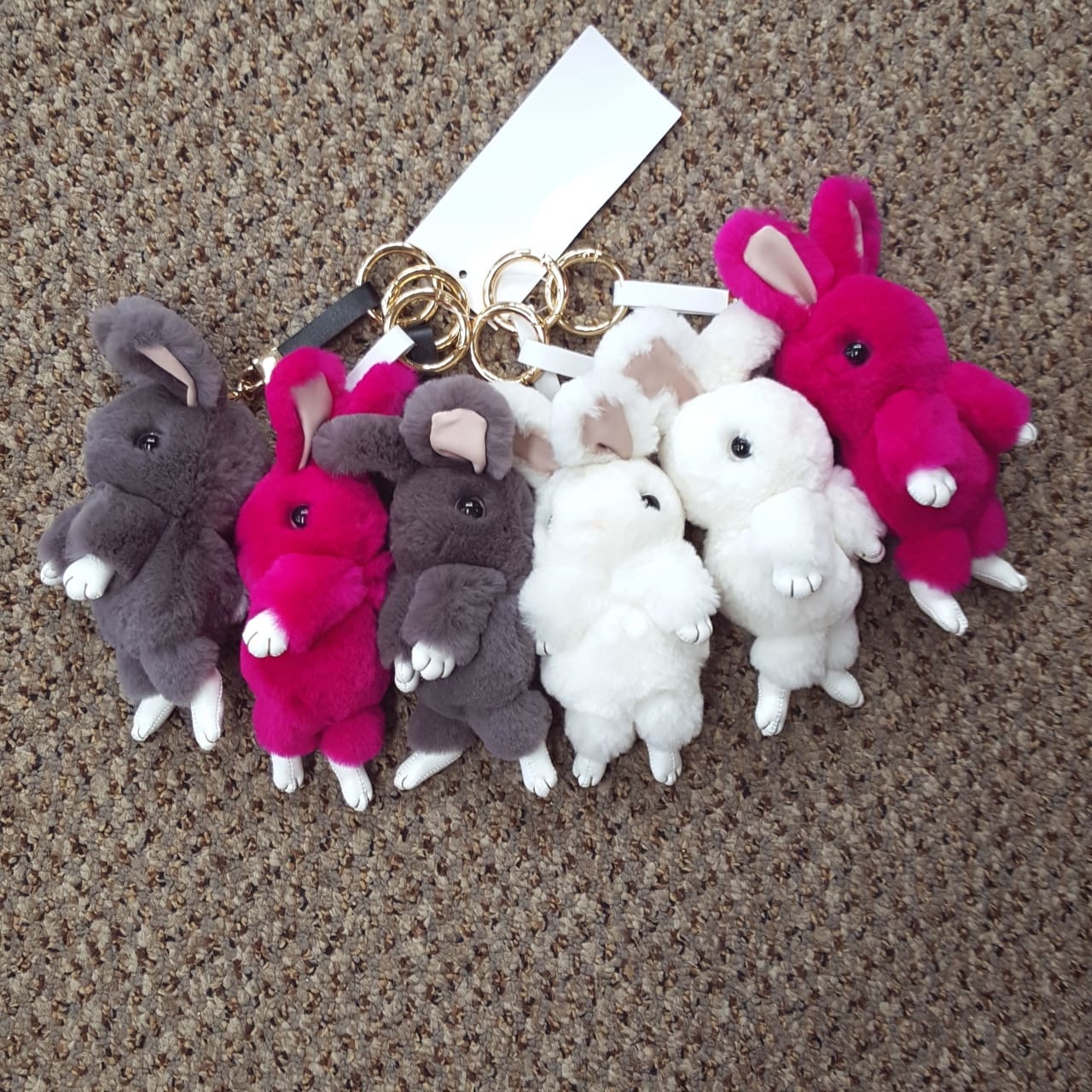 Rex Rabbit Fur Rabbit Keychains