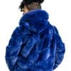 W48 3 Peri Luxe Rex Rabbit Fur Jacket with Fox