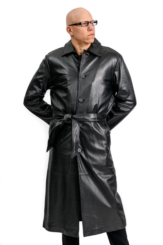 Black Cabretta Lamb Leather 51″ Trench Coat with Zipout Thermolite ...