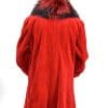 W16 3 Red Sheraed Mink Fur Coat with Fox