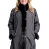 W24 5 Reversible Mink Sections Fur Swing Coat