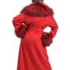 W37 3 Belle Fare Red Cashmere with Raccoon Fur