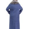 W38 3 Blue Wool Coat with Fox Fur