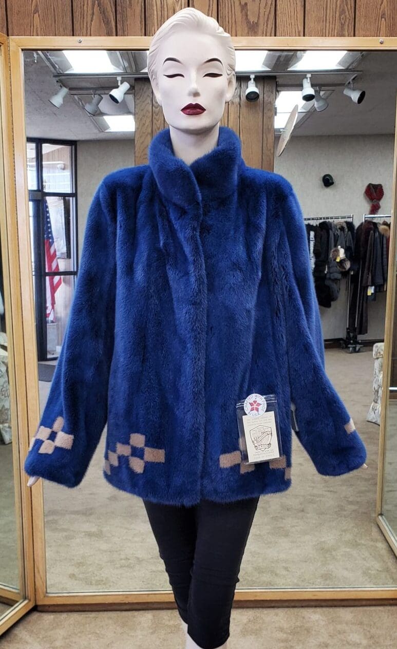 blue mink fur coat Ugent furs