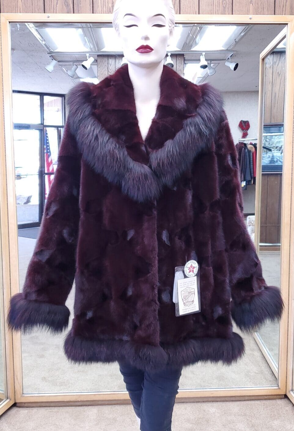 Burgundy Mink Fur Coat Ugent Furs