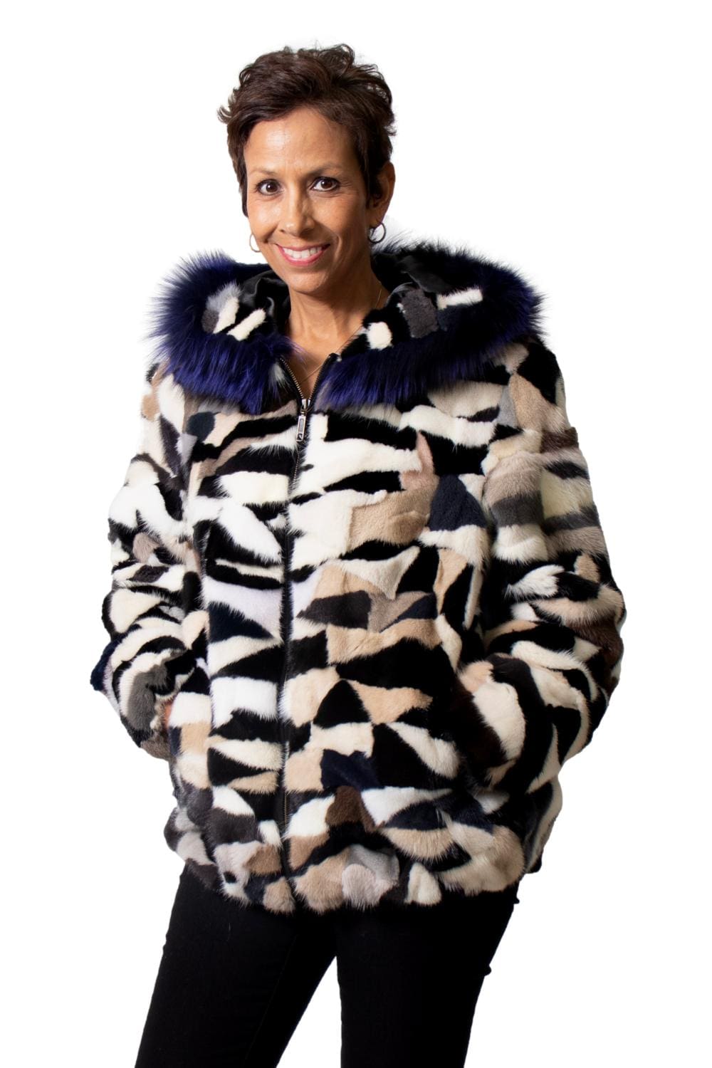 68 2 Mink Fur Sections Mosaic Jacket Ugent Furs