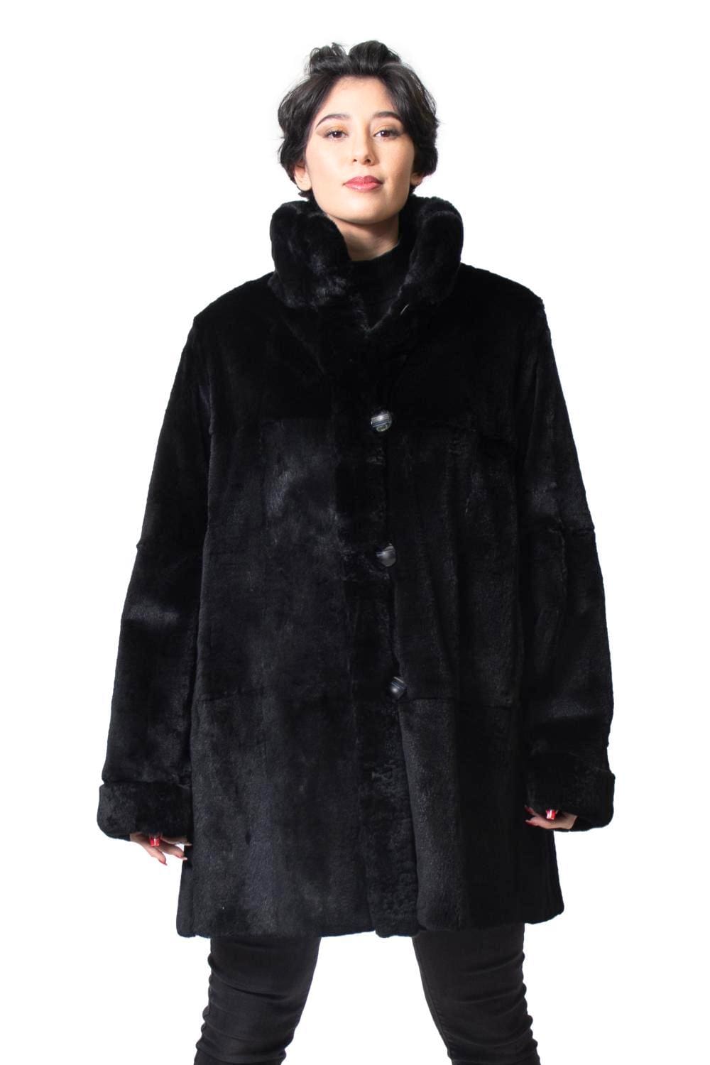 74 2 rabbit fur reversible coat Ugent Furs