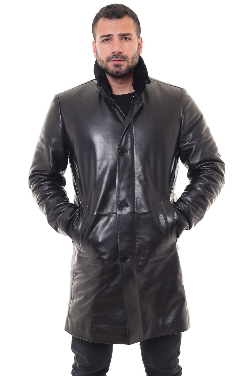 Barya Leather Man's Carcoat Ugent Furs