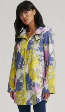 Nikki Jones floral raincoat