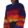 26 4 multicolor rainbow Tibetan Lamb fur jacket Ugent Furs