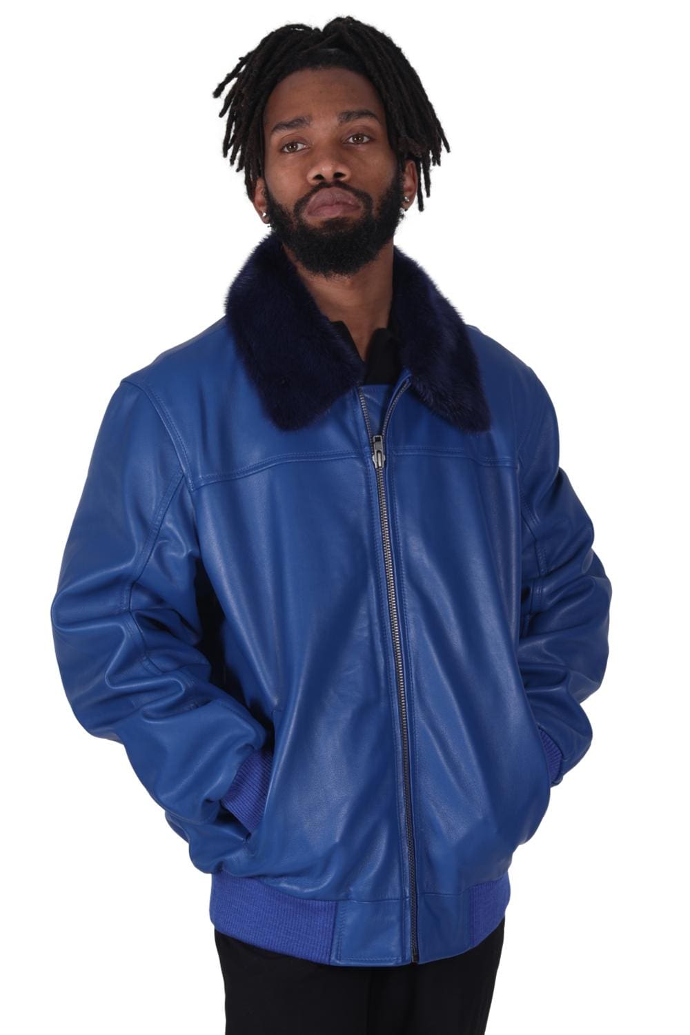 M22 2 jakewood lamb leather jacket with mink fur Ugent Furs