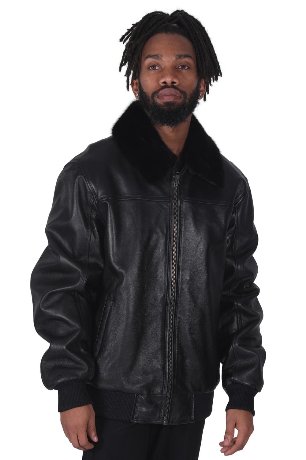 M23 2 jakewood lamb leather jacket with mink fur Ugent Furs