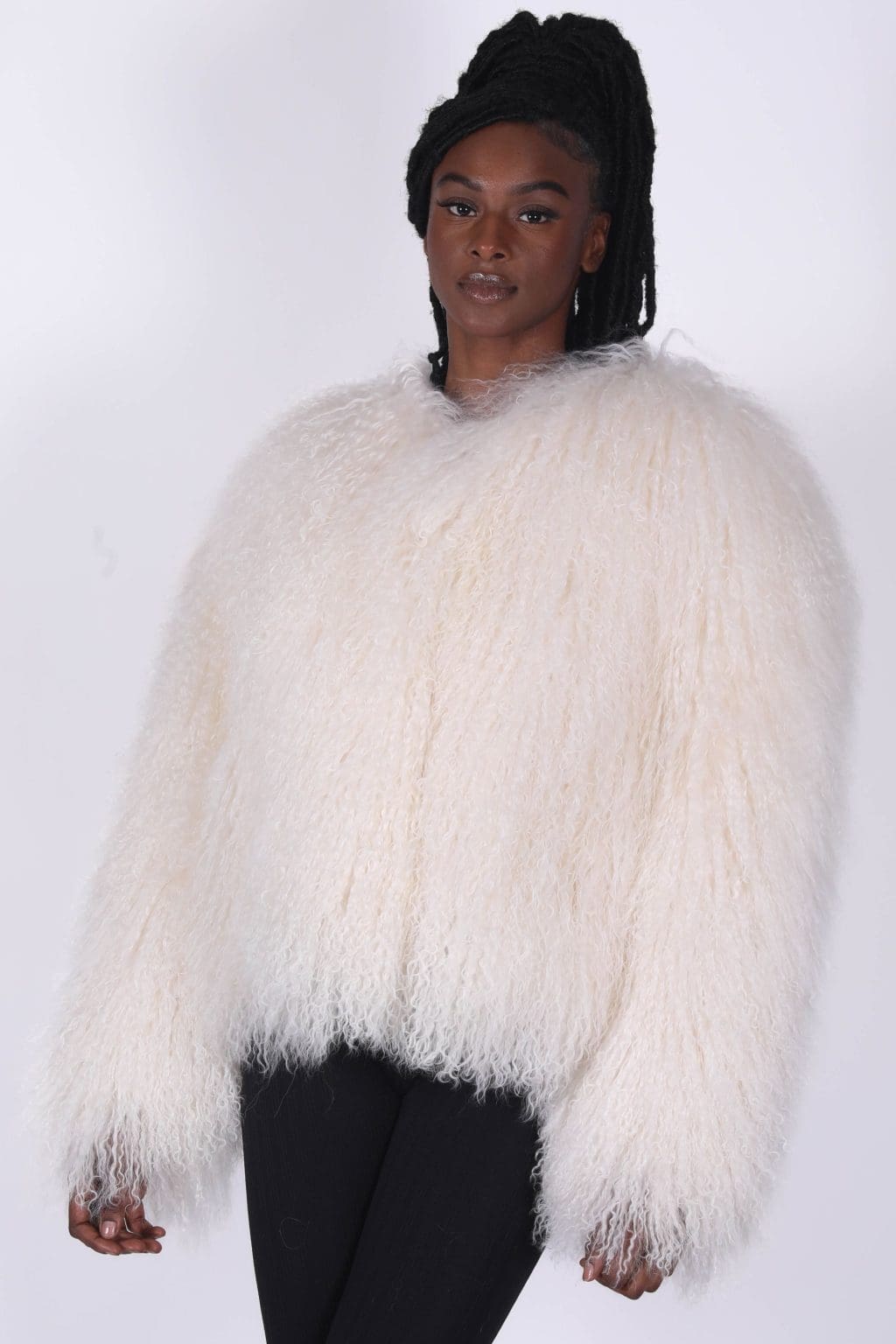 27 2 white Tibetan Lamb Fur Jacket Ugent Furs