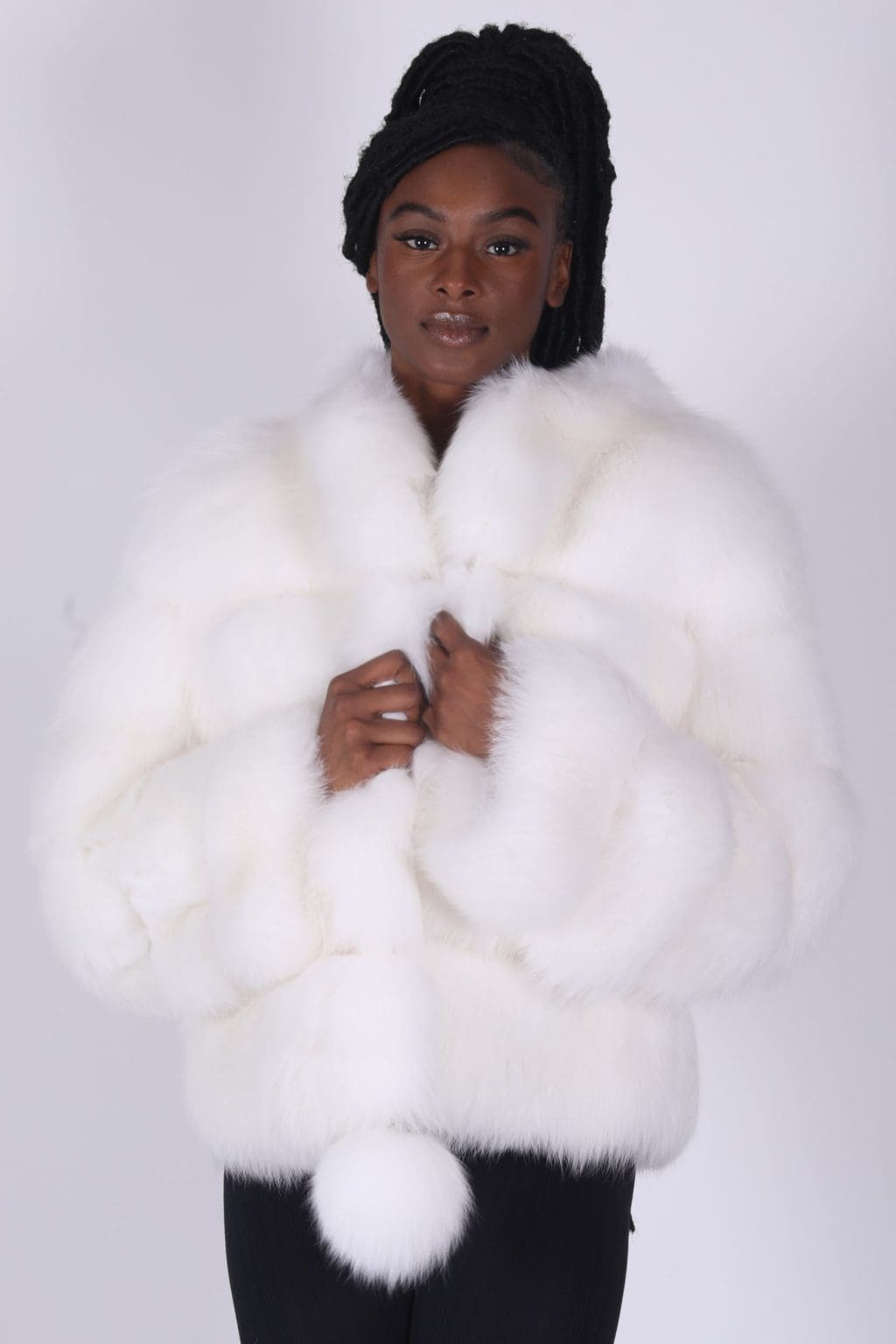 33 3 white fox fur jacket Ugent Furs
